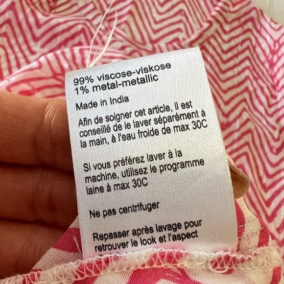 MASAI EASYWEAR Zig Zag Viscose Metallic Threads | Pink Size Small | NWOT - Picture 9 of 12